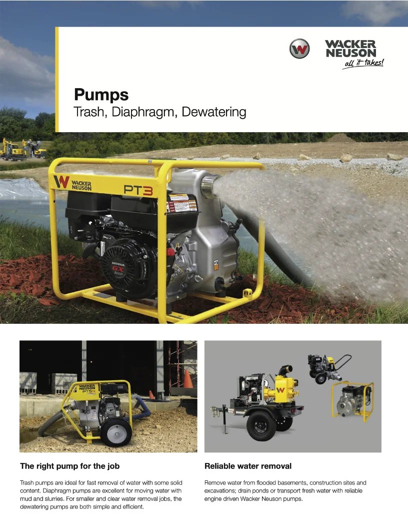 Pumps - Trash, Diaphragm, Dewatering