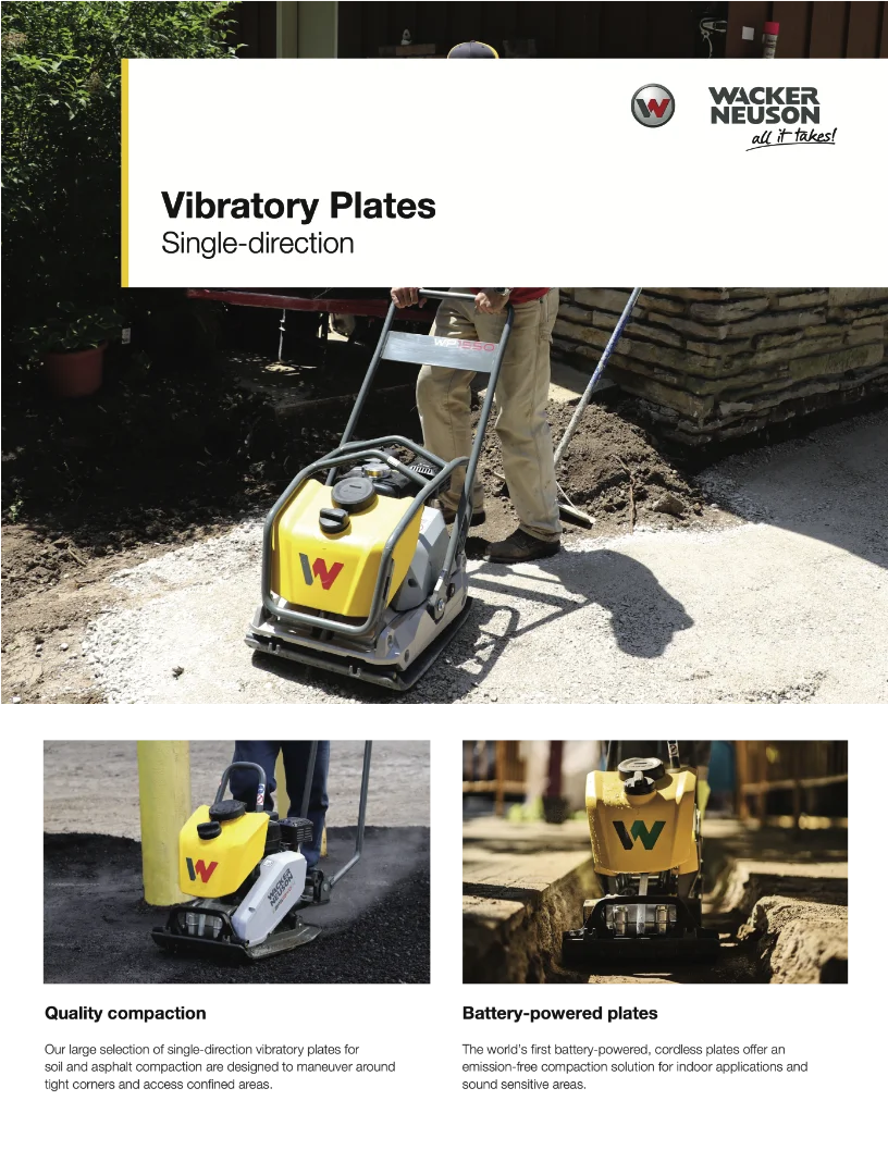 Vibratory Plates - Single-direction
