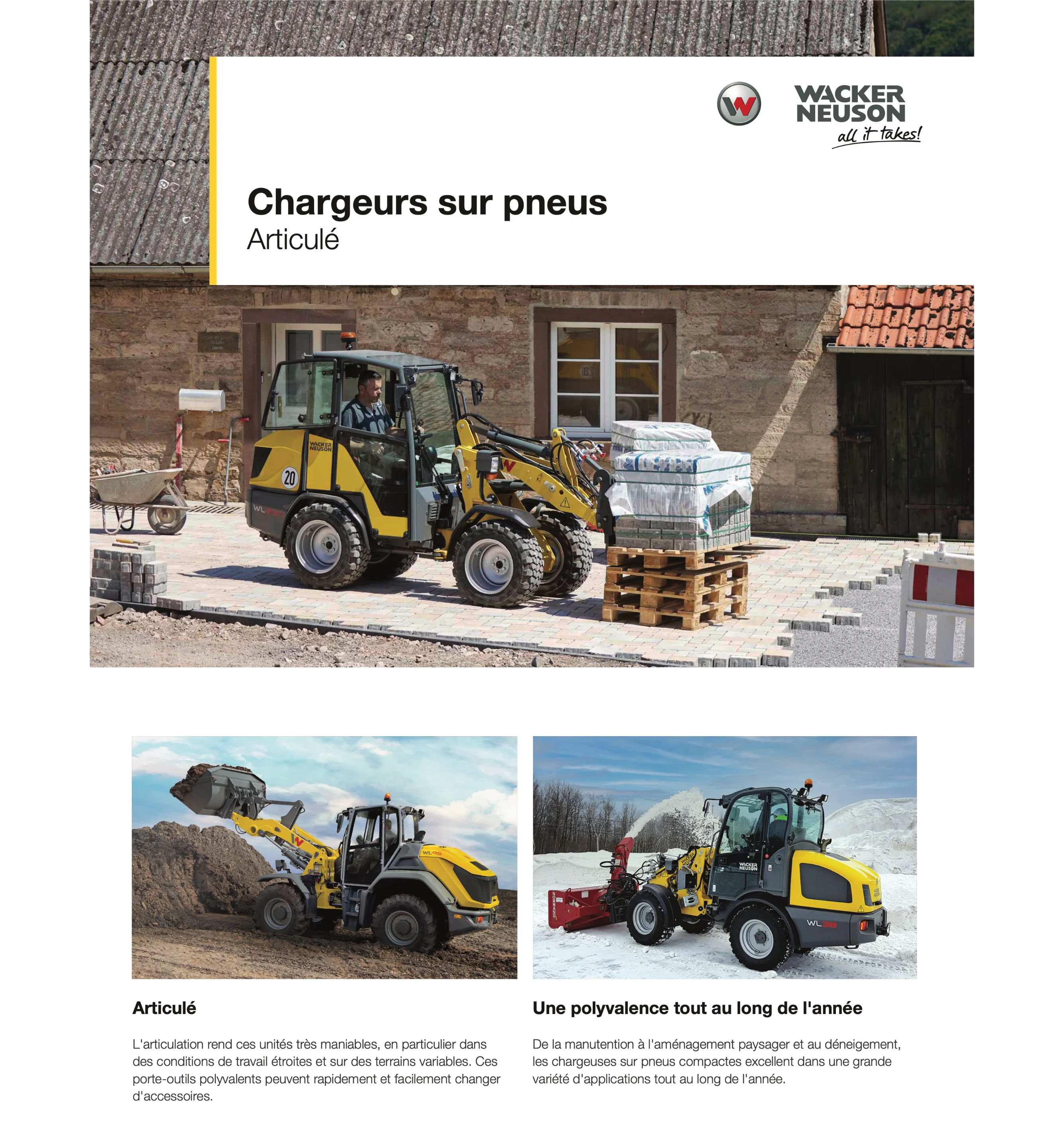 Chargeurs sur pneus - Articulé