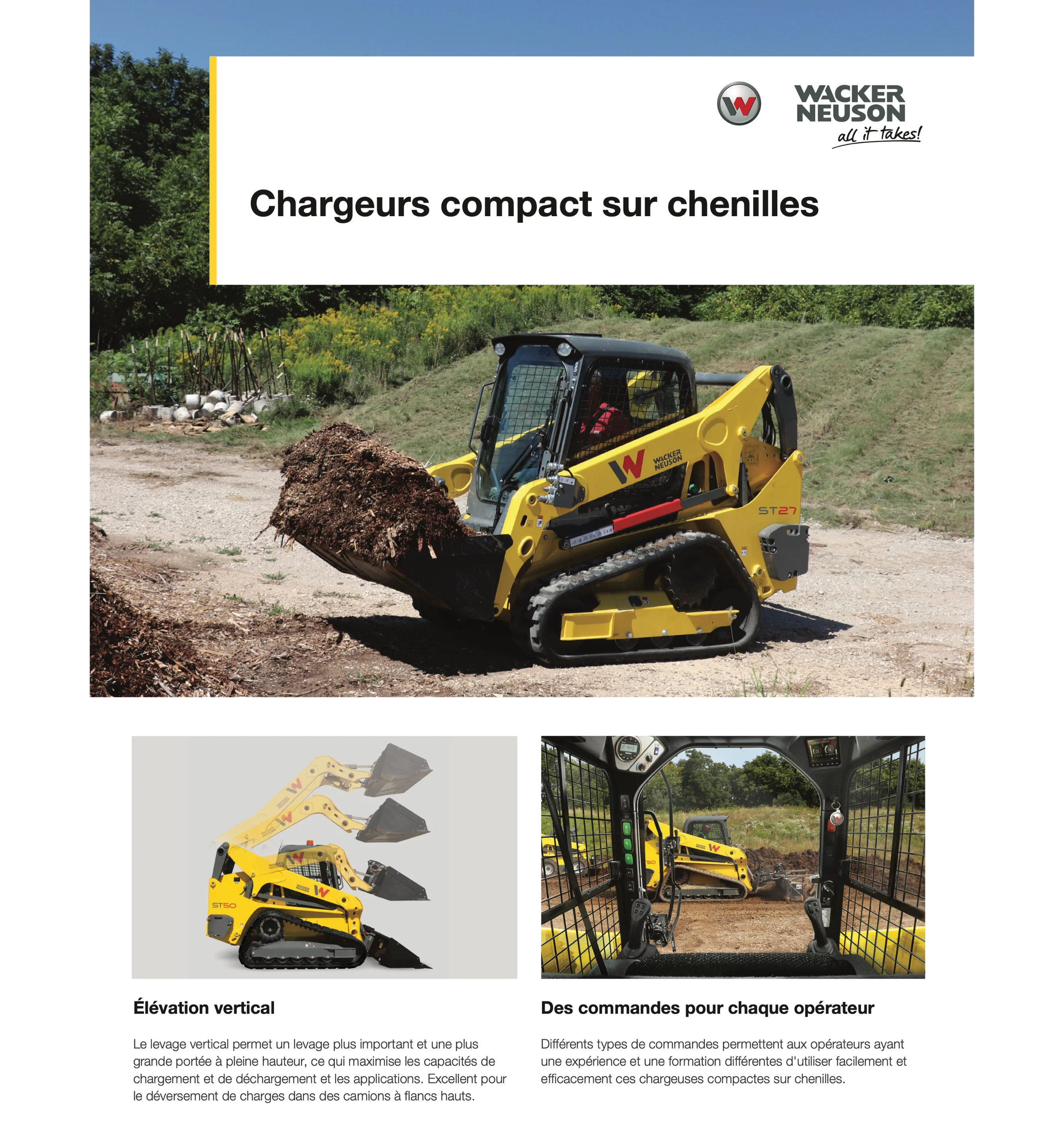 Chargeurs compact sur chenilles