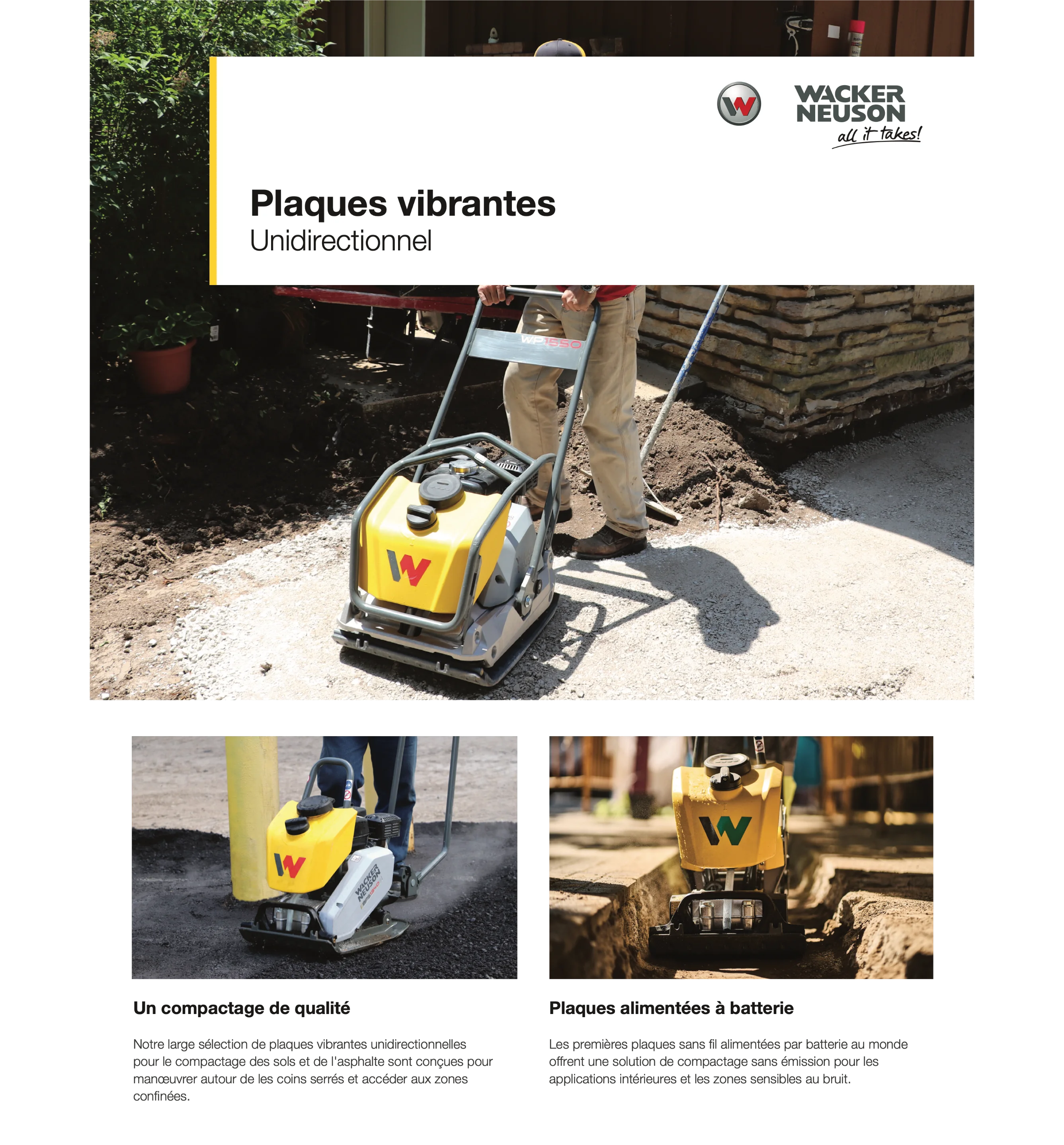 Plaques vibrantes - Unidirectionnel