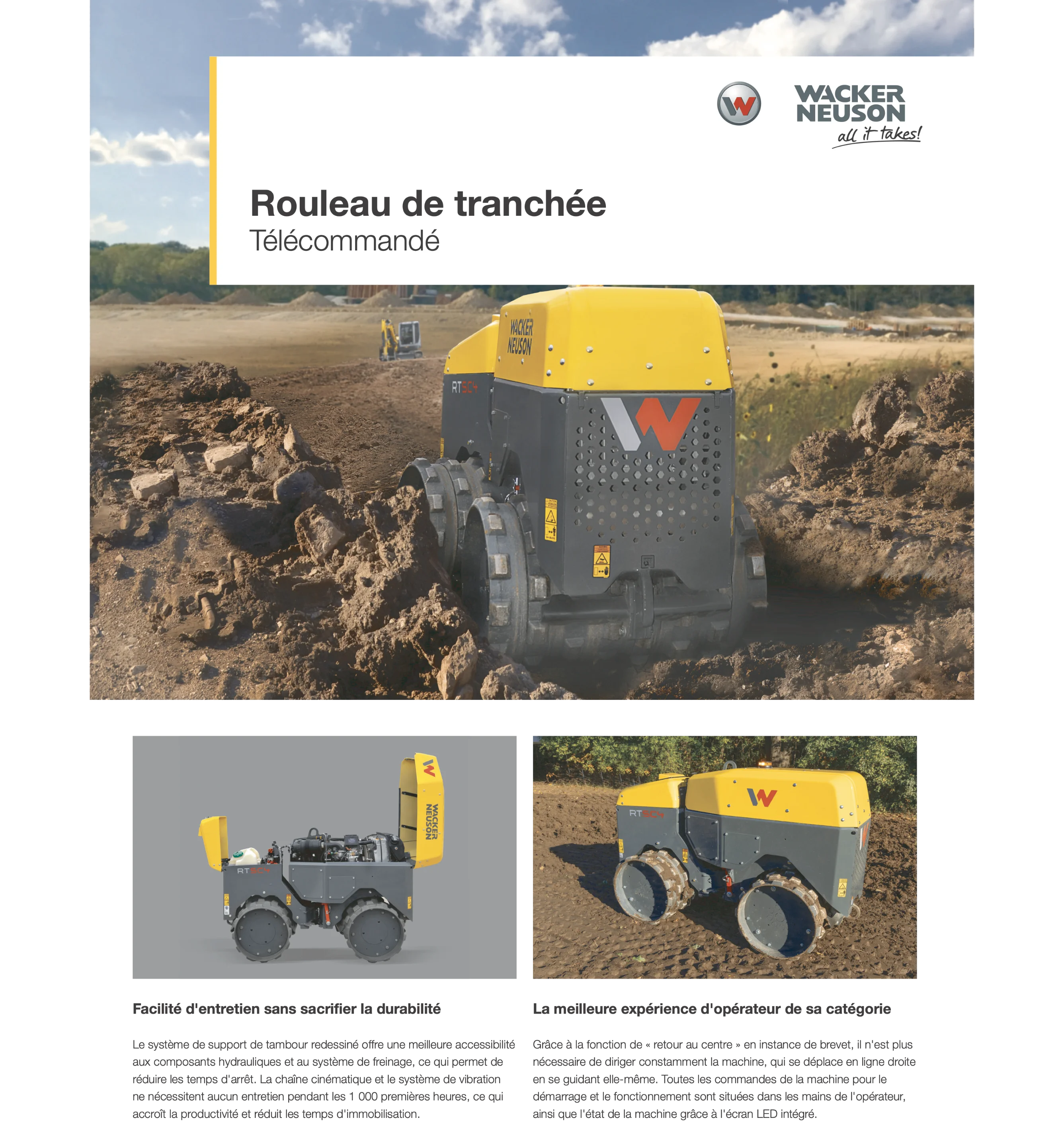 Rouleau de tranchée - Télécommandé