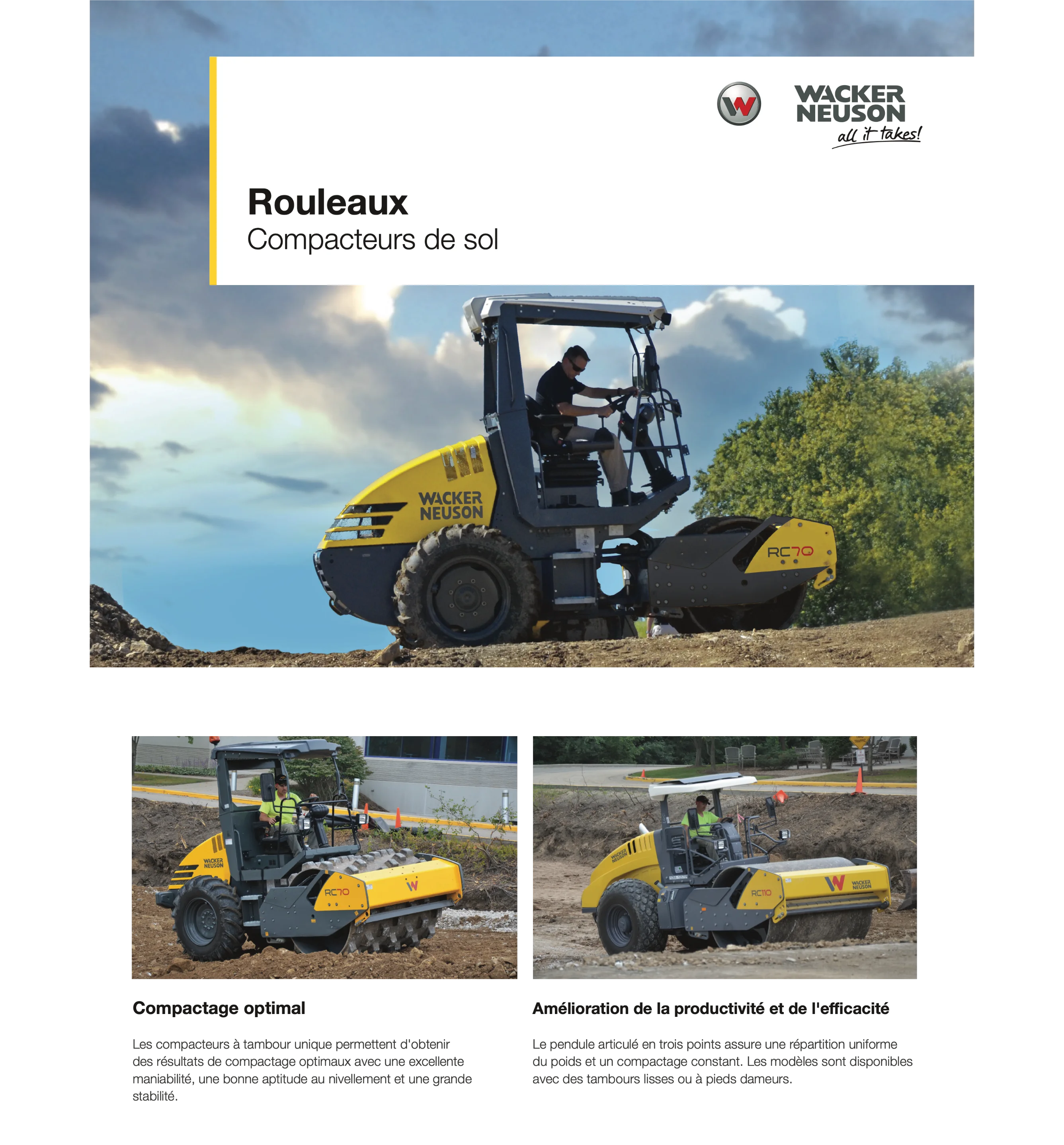 Rouleaux - Compacteurs de sol