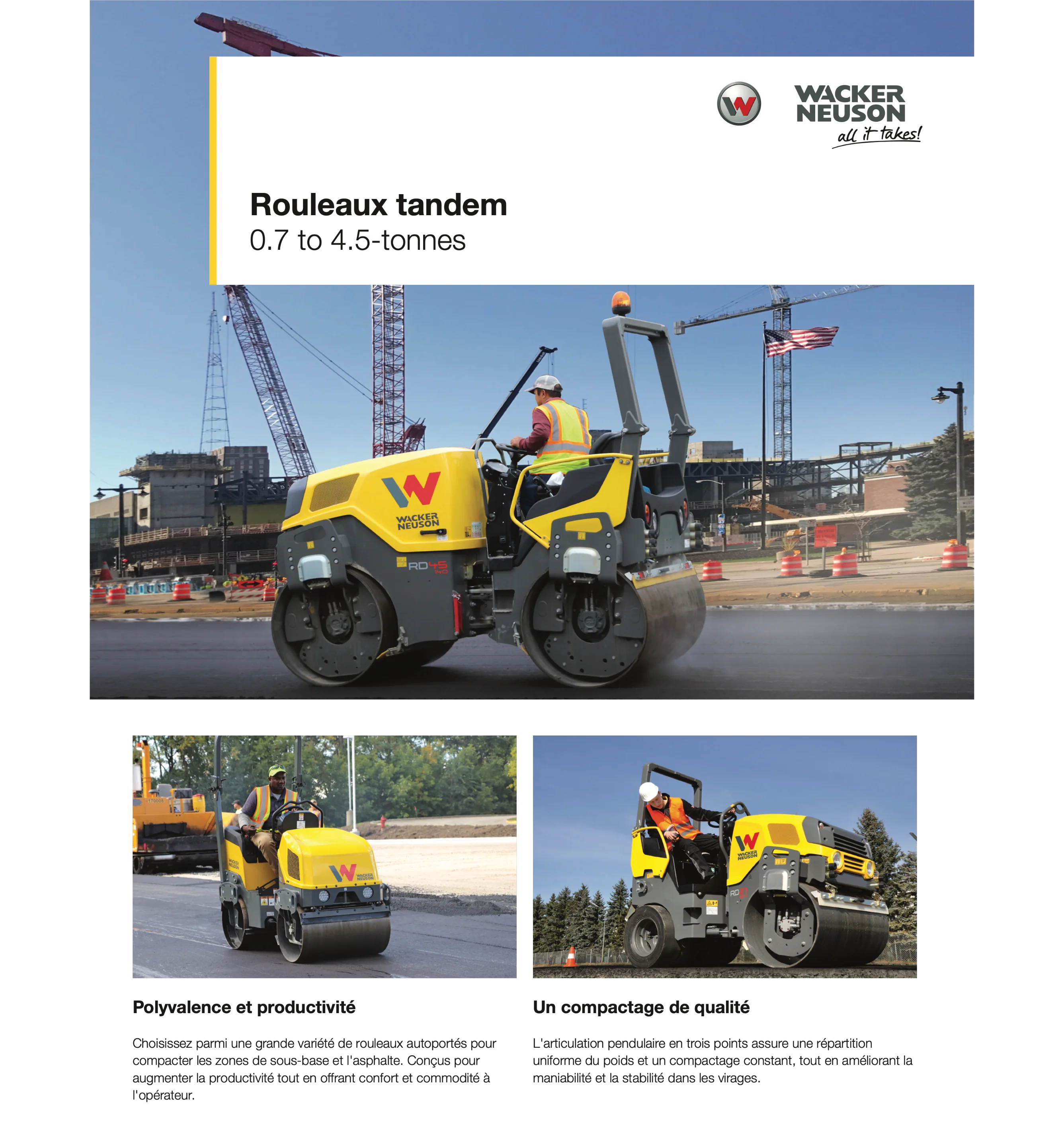 Rouleaux - Tandem - 0.7 - 4.5 tonnes