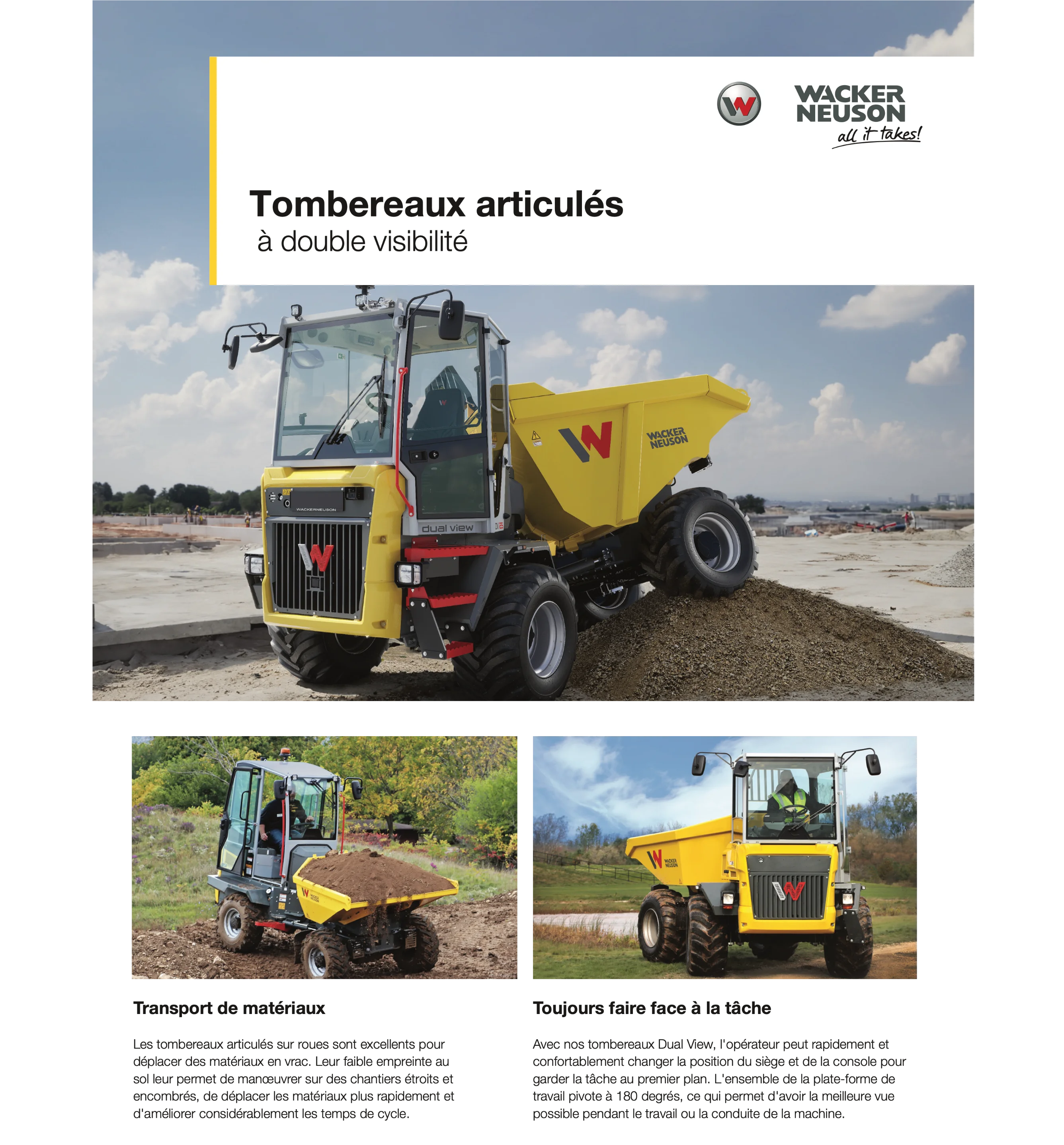 Tombereaux articulés - à double visibilité