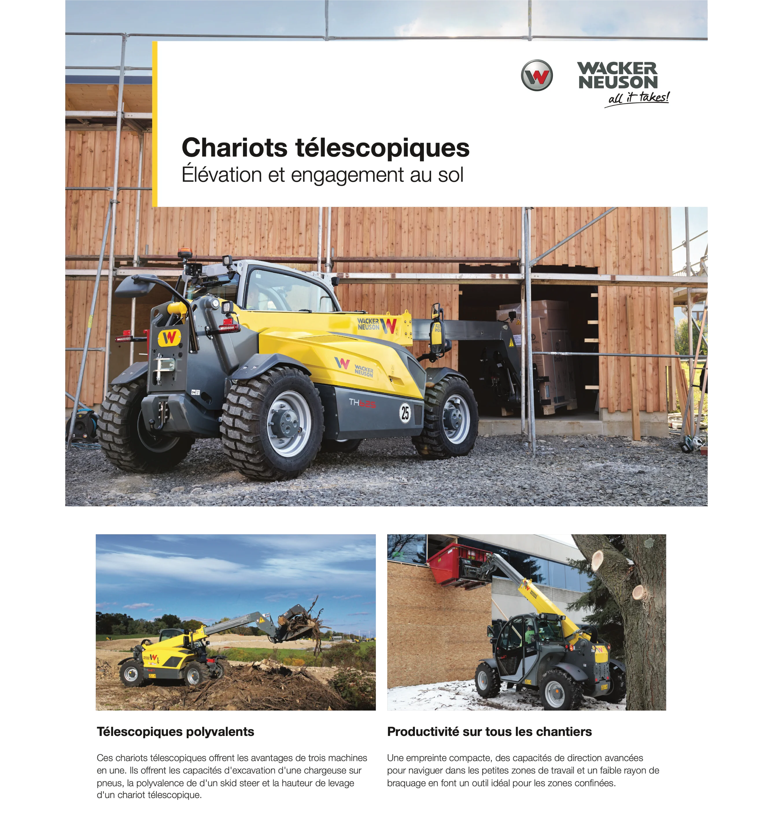 Chariots télescopiques - Élévation et engagement au sol